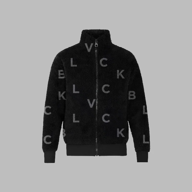 Blvck 'Monogram' Fleece Jacket Print Jacket Jacquard Jacket Patchwork Jacket