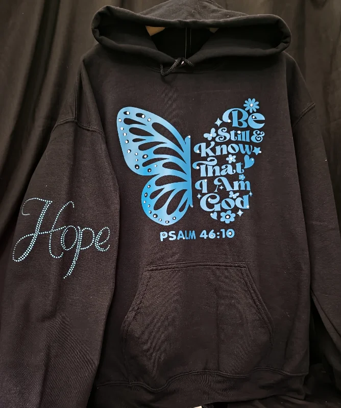 Be Still & Know that I am God dazzle Hoodie Hoodie with Stripes Bold Sporty