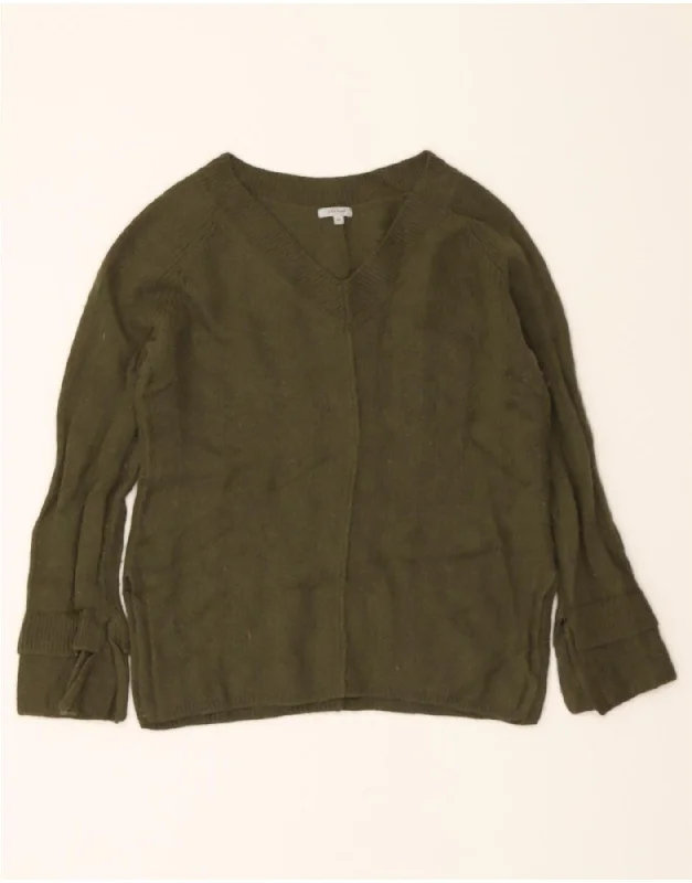 JIGSAW Womens Oversized V-Neck Jumper Sweater UK 6 XS Green Wool Hooded Caped Shawl Collar JIGSAW Womens Oversized V-Neck Jumper Sweater UK 6 XS Green Wool Hooded Caped Shawl Collar