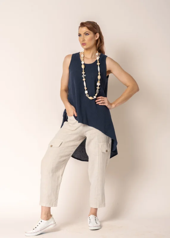 Clover Linen Pants in Latte Classic Cropped Pants