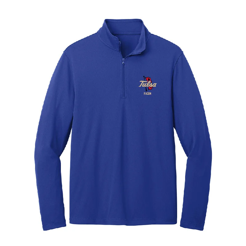 Tulsa - NCAA Women's Soccer : Aniya Facen - Lightweight Quarter Zip Jacket One-Shoulder Jacket Off-the-Shoulder Jacket Asymmetrical Jacket