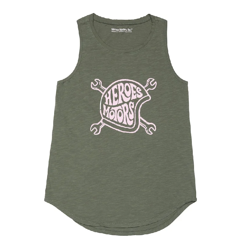Tank Top "Fun Helmet" Army teal tank top