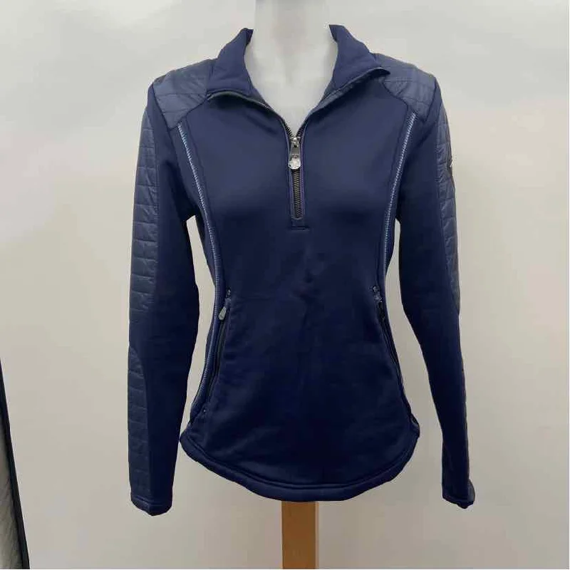 Alp n Rock Women's Size S Navy Solid Sweatshirt Hoodie with High Neck Warm Protective