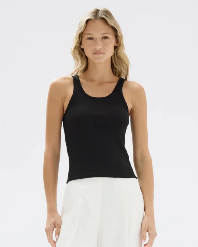 Drew Rib Tank Black bright tank top