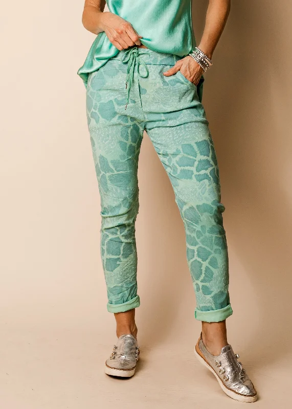 Callow Pants in Sea Green Comfortable Denim Trousers