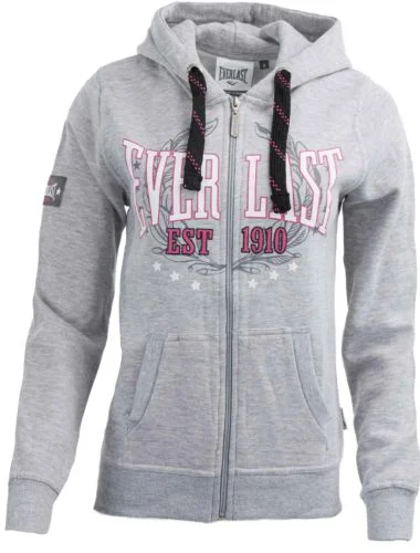 3 x Everlast Womens Grey Heritage Zip Hoodie Jacket Hoodie with Typography Text Message