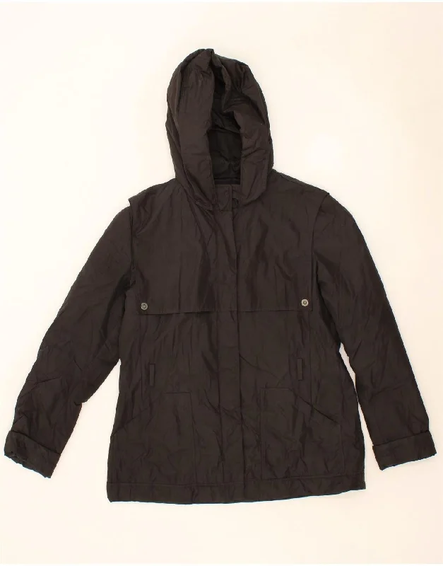 MARINA YACHTING Womens Hooded Windbreaker Jacket IT 50 XL Black Polyester Anorak Shell Jacket Lightweight Jacket MARINA YACHTING Womens Hooded Windbreaker Jacket IT 50 XL Black Polyester Anorak Shell Jacket Lightweight Jacket