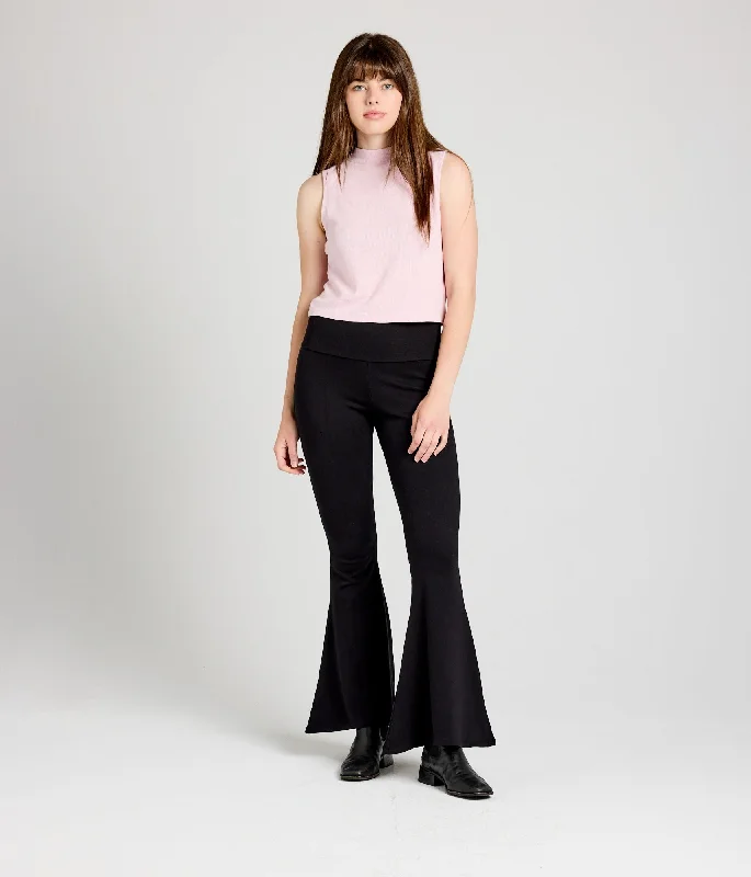 Bishop Mock Neck Tank - Dusty Lilac fitted tank top