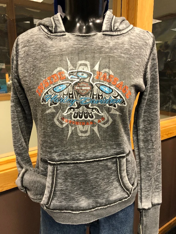 Totemic Eagle Ladies Hoodie Hoodie with Puffed Sleeves Voluminous Trendy
