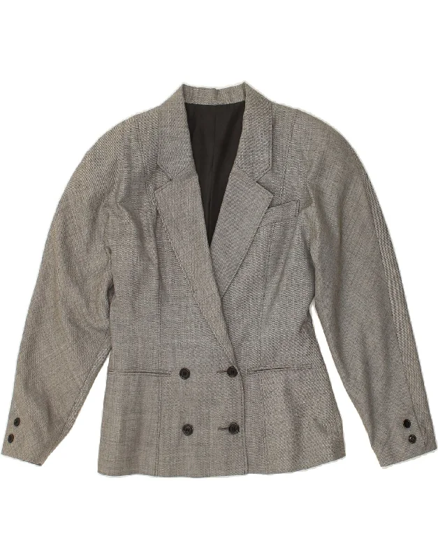VINTAGE Womens Double Breasted Blazer Jacket UK 10 Small Grey Virgin Wool Corduroy Jacket Velvet Jacket Brocade Jacket VINTAGE Womens Double Breasted Blazer Jacket UK 10 Small Grey Virgin Wool Corduroy Jacket Velvet Jacket Brocade Jacket