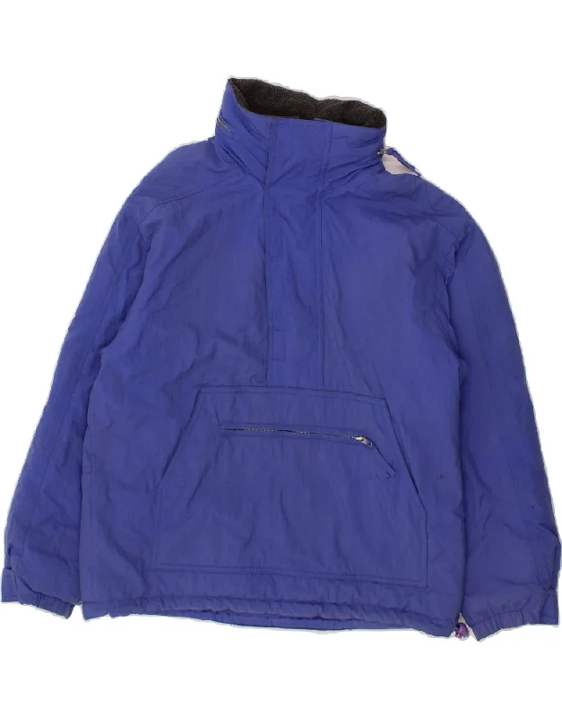 ST. BERNARD Womens Oversized Anorak Jacket UK 10 Small Blue Nylon Welt Pockets Slit Pockets Flap Pockets