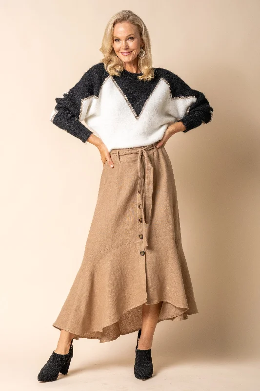 Jayne Linen Skirt in Desert denim skirt stylish