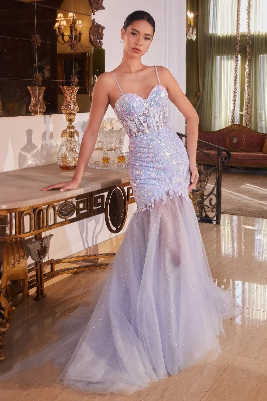 Sequin Sleeveless Sheer Mermaid Dress by Ladivine CB148 Tunics Print Colorful