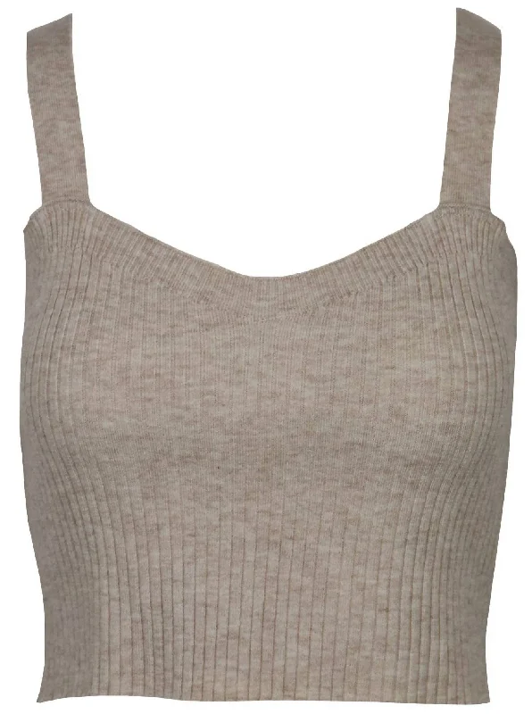 Fulton Knit Tank In Oatmeal lightweight tank top