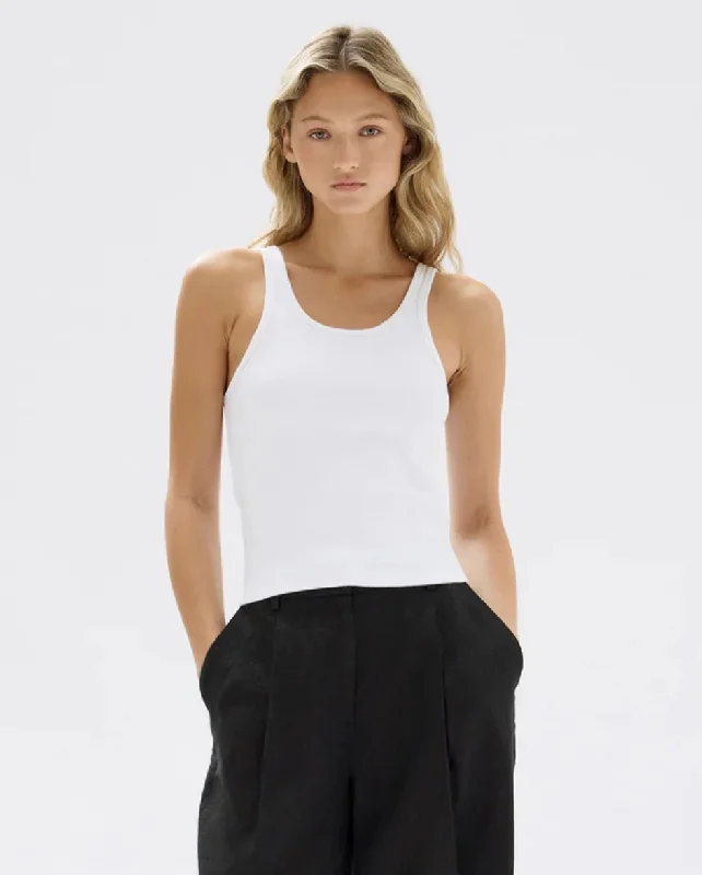 Drew Rib Tank White vibrant tank top
