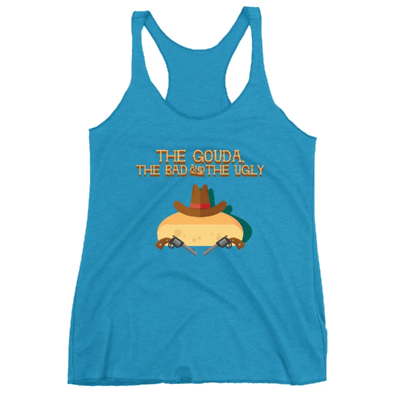 Movie The Food™ "The Gouda, The Bad, The Ugly" Women's Racerback Tank Top glitter tank top