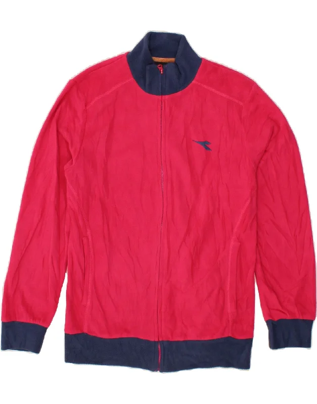 DIADORA Womens Fleece Jacket UK 18 XL Pink Colourblock Polyester Chenille Fabric Brocade Fabric Lace Fabric DIADORA Womens Fleece Jacket UK 18 XL Pink Colourblock Polyester Chenille Fabric Brocade Fabric Lace Fabric