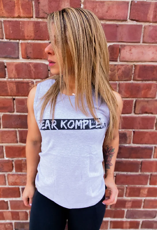 Silver Brushed Logo Tank slim fit tank