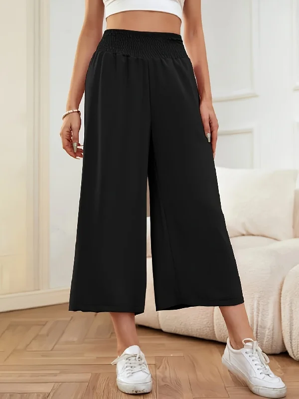 Hazel Blues® |  Elastic Waist Wide Leg Pants Soft Stretch Leggings