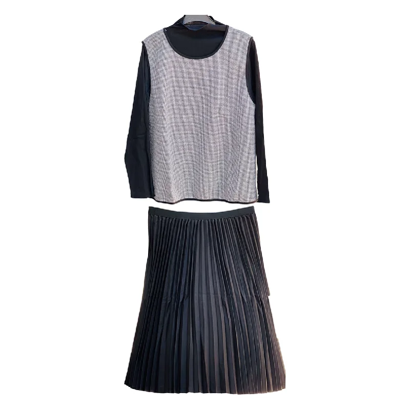 3 Pcs Women's Fashion Top & Short Skirt 28383 linen skirt natural