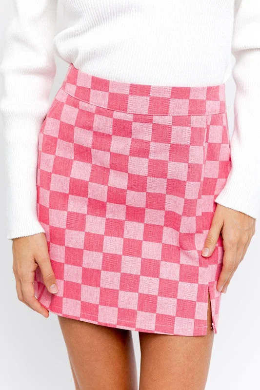 Checkmate Mini Skirt velvet skirt luxurious