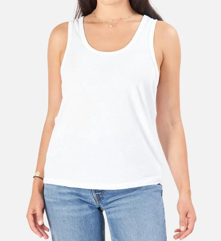 Beach Tank In White strappy tank top