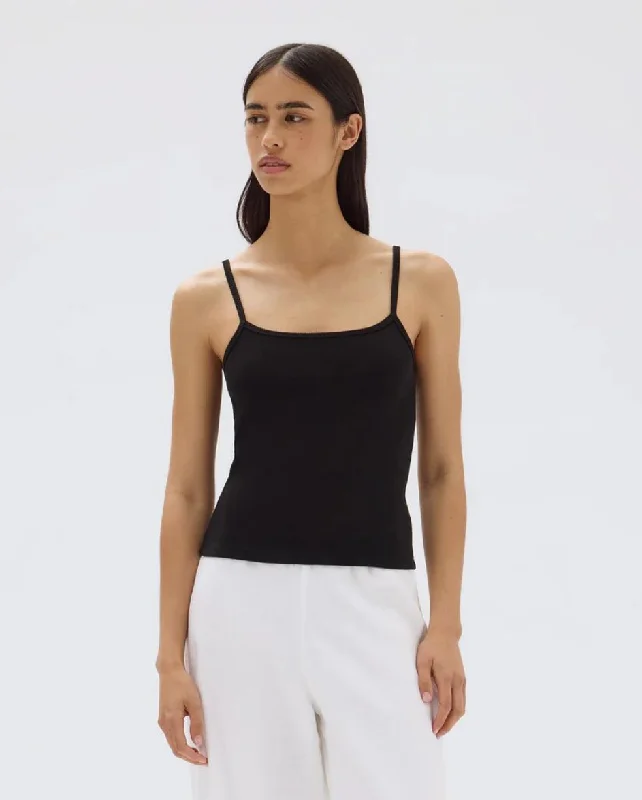 Baylee Rib Tank Black soft pink tank