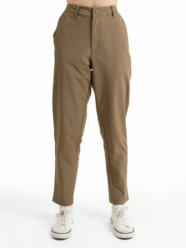 DEEDAT PORTOFINO Regular Fit Casual Pant - Khaki Chic Faux Leather Pants