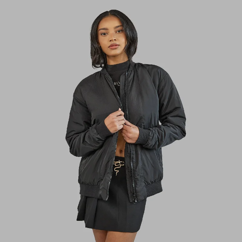 Blvck Bold Nylon Jacket One-Shoulder Jacket Off-the-Shoulder Jacket Asymmetrical Jacket