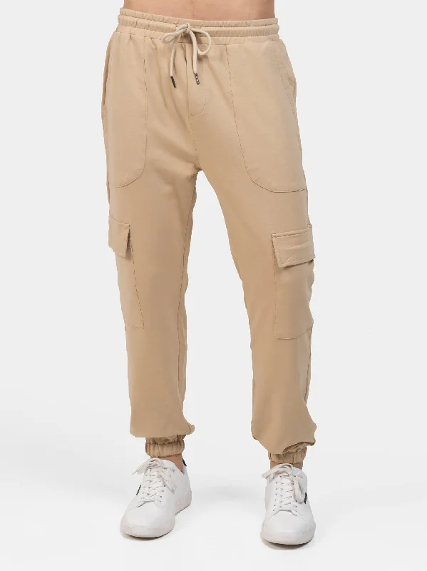 DEEDAT Regular Fit Cargo Pant - Beige Fashionable Sporty Pants