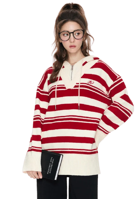Vintage Zip Up Hooded Sweater Boxy Sweater Fitted Sweater A-Line