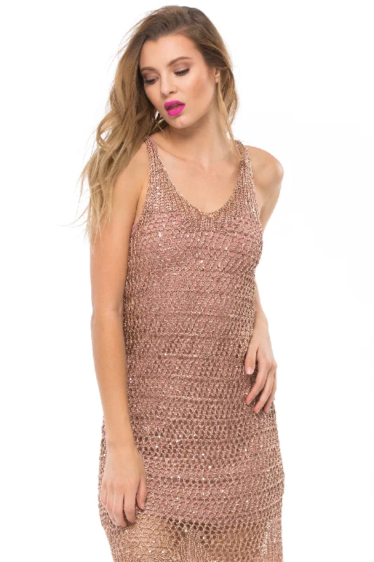 Rose Gold Knit Dress Tunics Versatile all-occasion