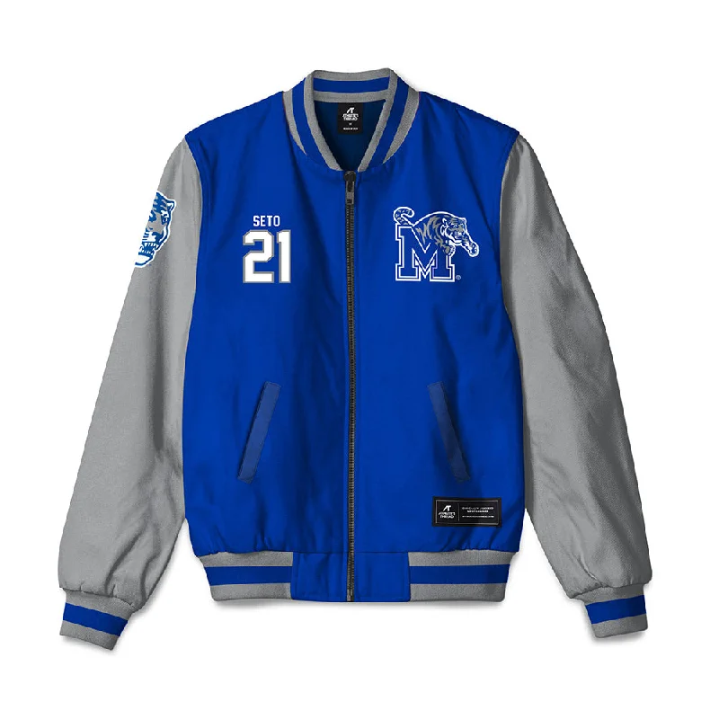 Memphis - NCAA Women's Soccer : Anne-Valerie Seto - Bomber Jacket Fleece Fabric Down Fabric Feather Fabric