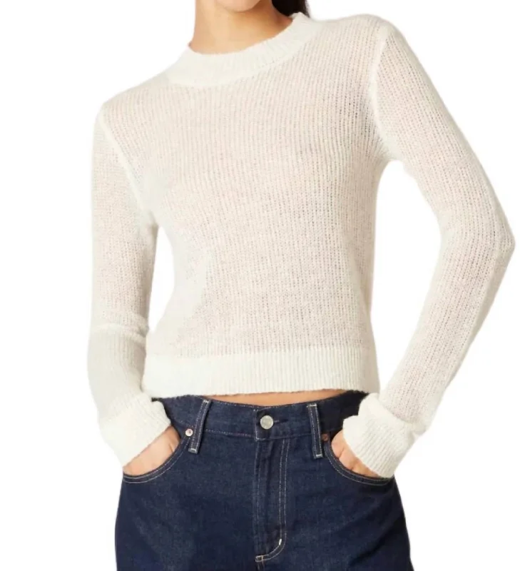 Frank Sweater In Ivory Stretchy Elastic Breathable