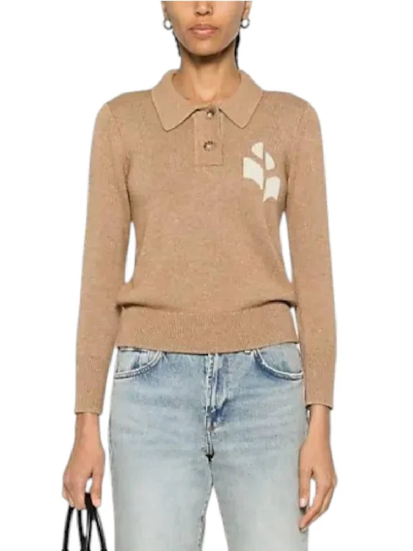 Nola Sweater In Camel Toggled Drawstring Belted