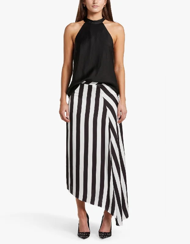 Silas Skirt - Black & White floral skirt print
