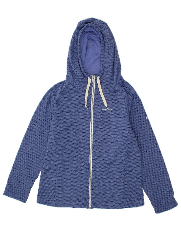 CRAGHOPPERS Womens Zip Hoodie Sweater UK 18 XL Blue Polyester Layered Multi-layer Single Layer