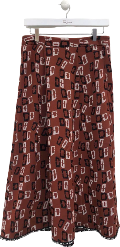 Diane Von Furstenberg Multi-Colour Geometric Print Midi Skirt UK 8 cashmere skirt soft
