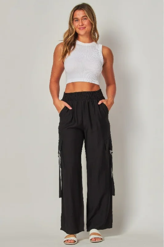 Linen Wide Leg Cargo Pants Comfy Athletic Pants