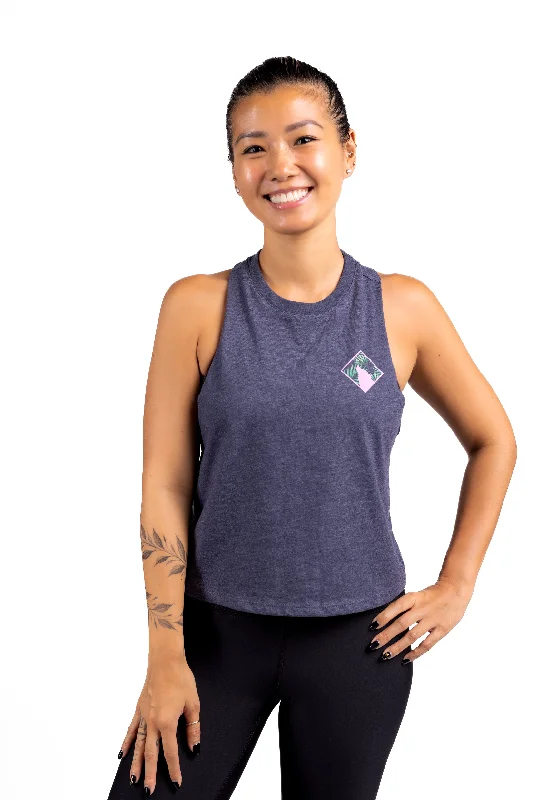 Racerback Cropped Tank CruBox Logo stylish tank top