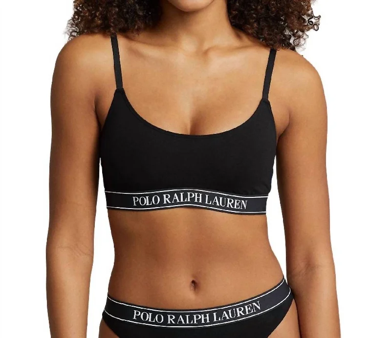 Repeat-Logo Cropped Scoopneck Tank In Onyx athletic tank top