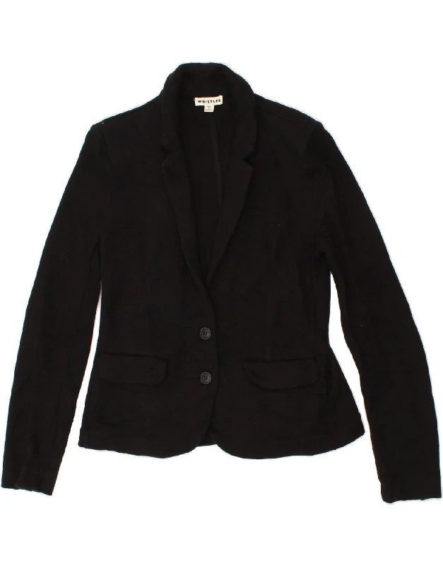 WHISTLES Womens 2 Button Blazer Jacket UK 8 Small Black Cotton Mesh Jacket Canvas Jacket Denim Jacket WHISTLES Womens 2 Button Blazer Jacket UK 8 Small Black Cotton Mesh Jacket Canvas Jacket Denim Jacket