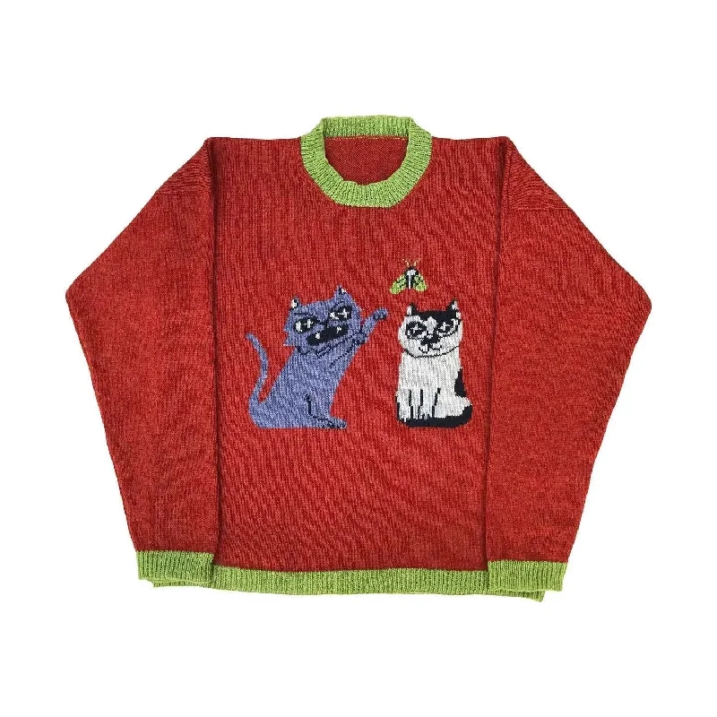 Advbridge Y2K Women's Sweater Clothing Vintage Knitted Wool Sweater Jumper Round Neck Stripe High Neck Round Neck Long Sleeve Clothing Top Print Jacquard Patchwork Advbridge Y2K Women's Sweater Clothing Vintage Knitted Wool Sweater Jumper Round Neck Stripe High Neck Round Neck Long Sleeve Clothing Top Print Jacquard Patchwork