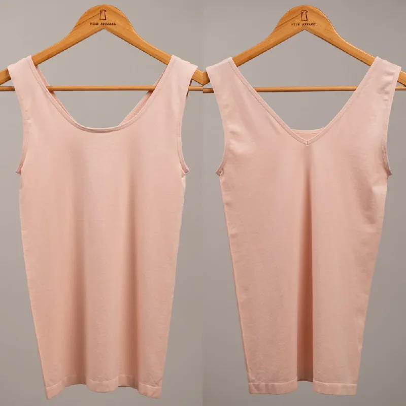 Seamless Reversible Tank Top in Pale Pink crossback tank top