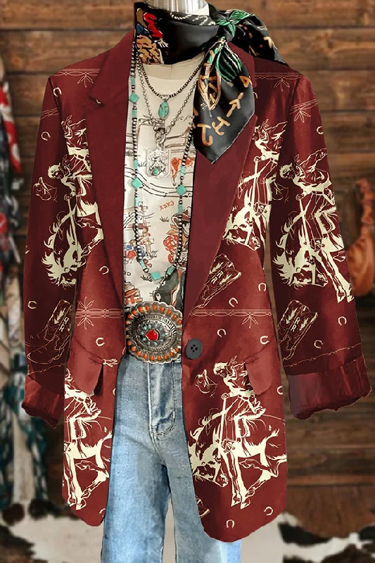 Vintage Western Racing Print Jacket Blazer Chenille Fabric Brocade Fabric Lace Fabric Vintage Western Racing Print Jacket Blazer Chenille Fabric Brocade Fabric Lace Fabric