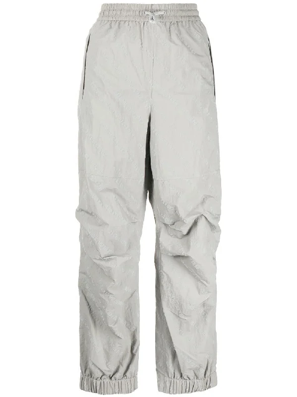 FLOCKED LOGO TRACK PANTS Stretch Fit Pants