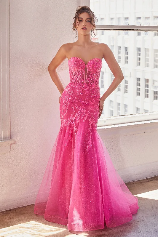 Sequin Tulle Strapless Mermaid Dress by Ladivine CB139 Tunics Fashionable chic