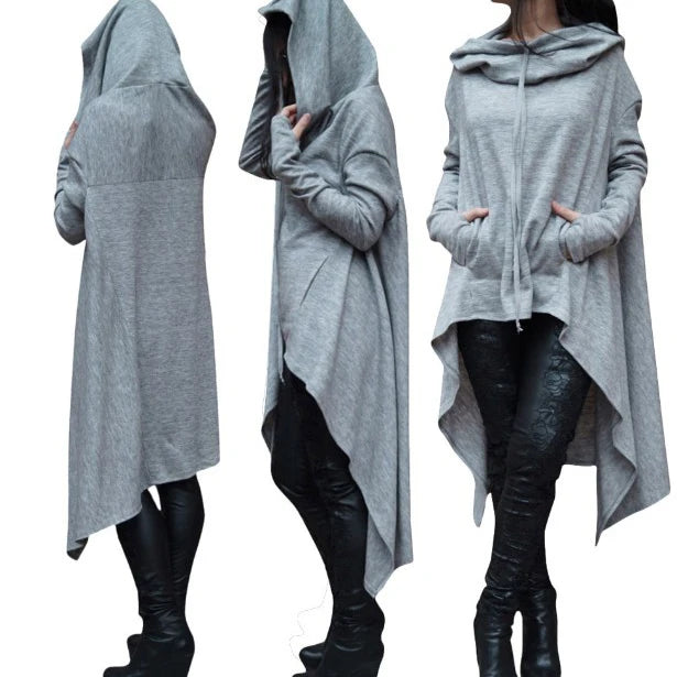 Women's Fashion Hoodie Pullover Color Long Hoodie with Zipper Versatile Modern