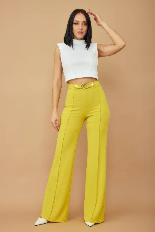 Cg Buckle And Button Detail Pants Comfortable Denim Pants