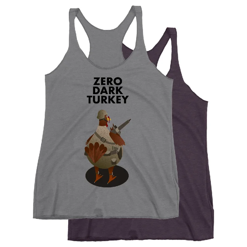 Movie The Food™ "Zero Dark Turkey" Women's Racerback Tank Top tie dye tank